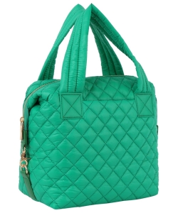 Puffy Quilted Nylon Satchel JYE0504 GREEN
